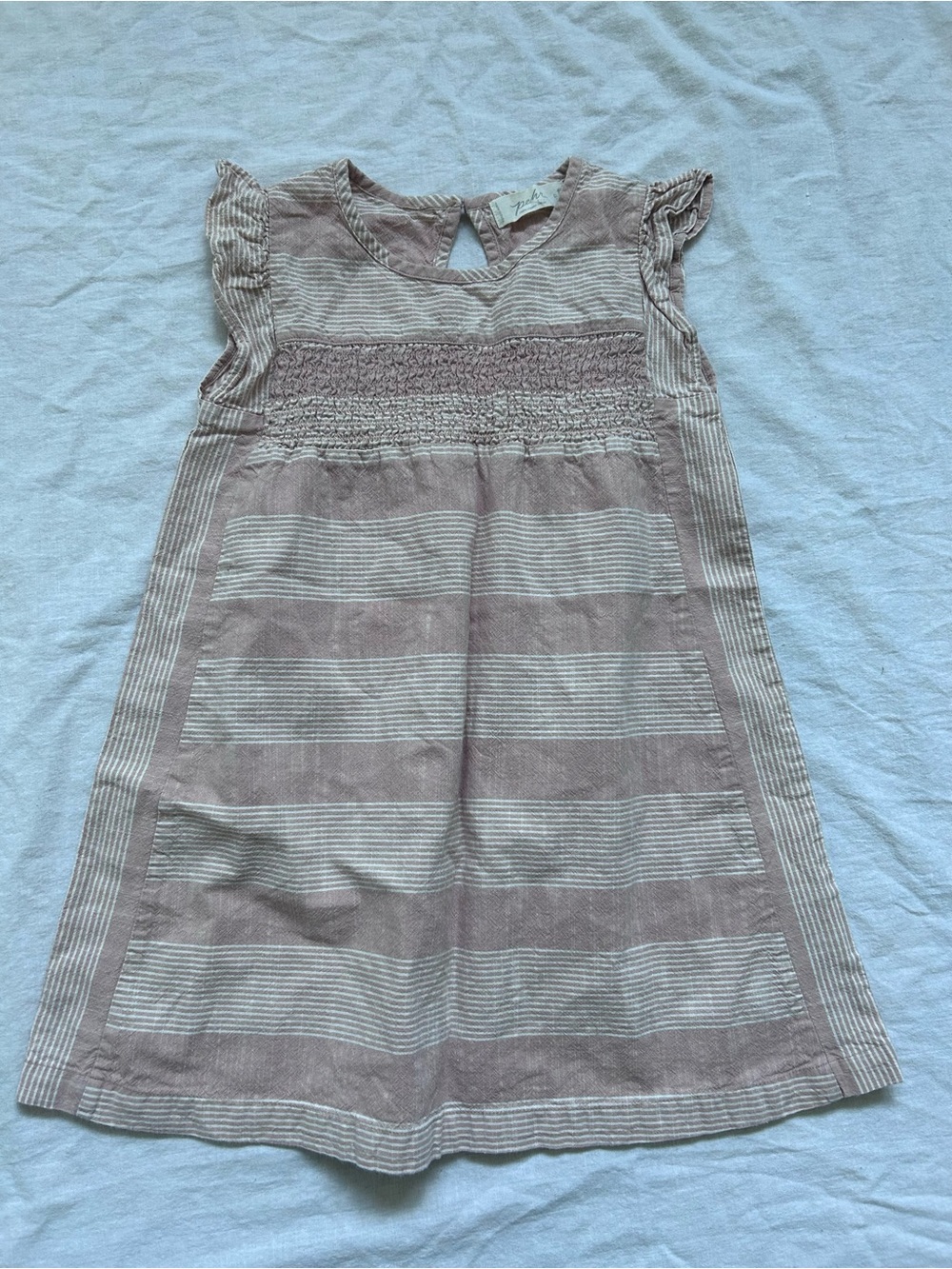 Smocked Stripe Pink Casual Dress for Girls